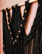 Load image into Gallery viewer, Black &amp; Rose Gold Macrame Wall Hanging
