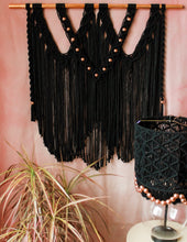 Load image into Gallery viewer, Black &amp; Rose Gold Macrame Wall Hanging
